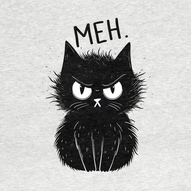 Funny Cat Meh Meow Black Cat by antrazdixonlda